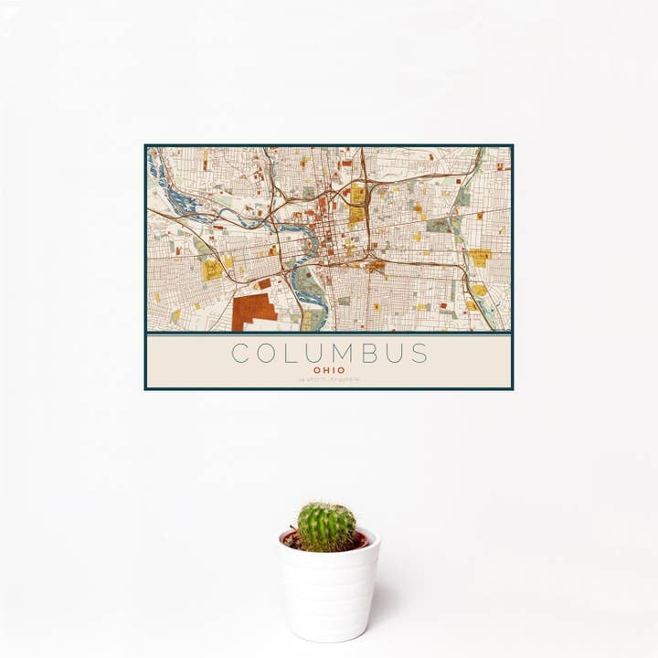 JACE.design - Wholesale Art Print - Columbus OH Map Print Woodblock1