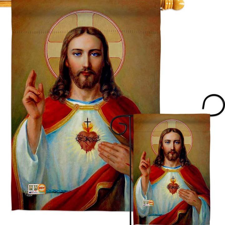 Two Group Flag Co - Wholesale Flag - Jesus Sacred Heart Religious Faith Decor Flag