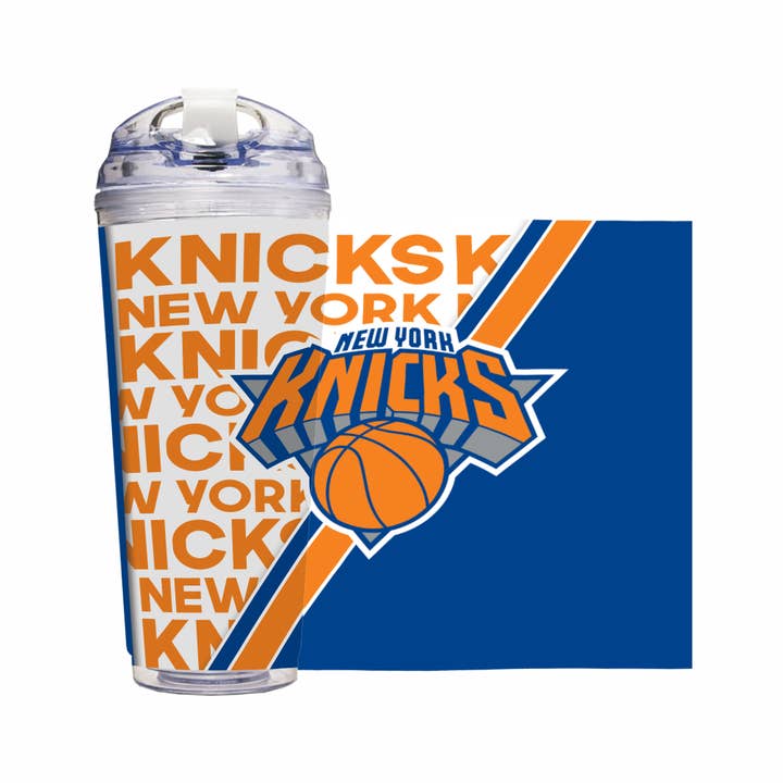 NBA New York Knicks 24oz Acrylic Tumbler with Hinged Lid for wholesale by Rico Industries