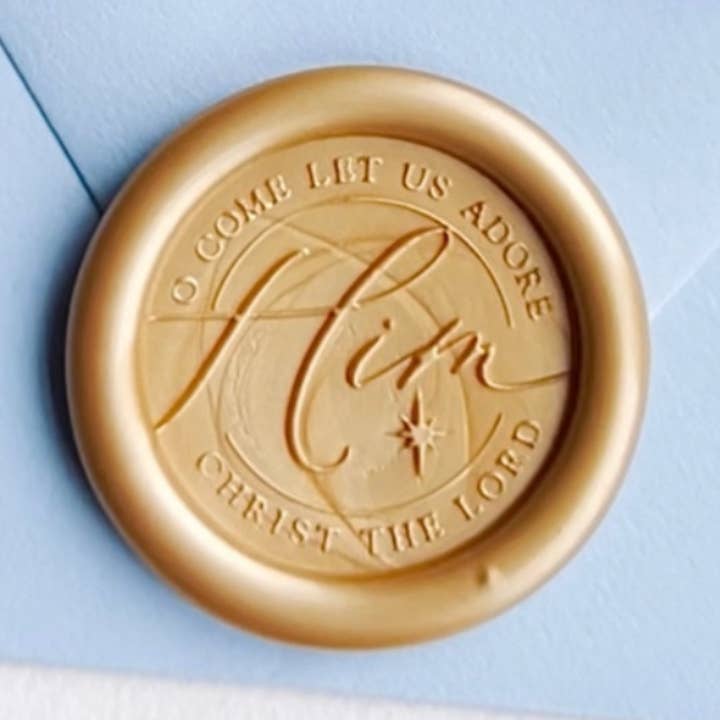 "O Come Let us Adore Him" Catholic Christmas Premade Wax Seals - 10 pack for wholesale by Pietà Paperie