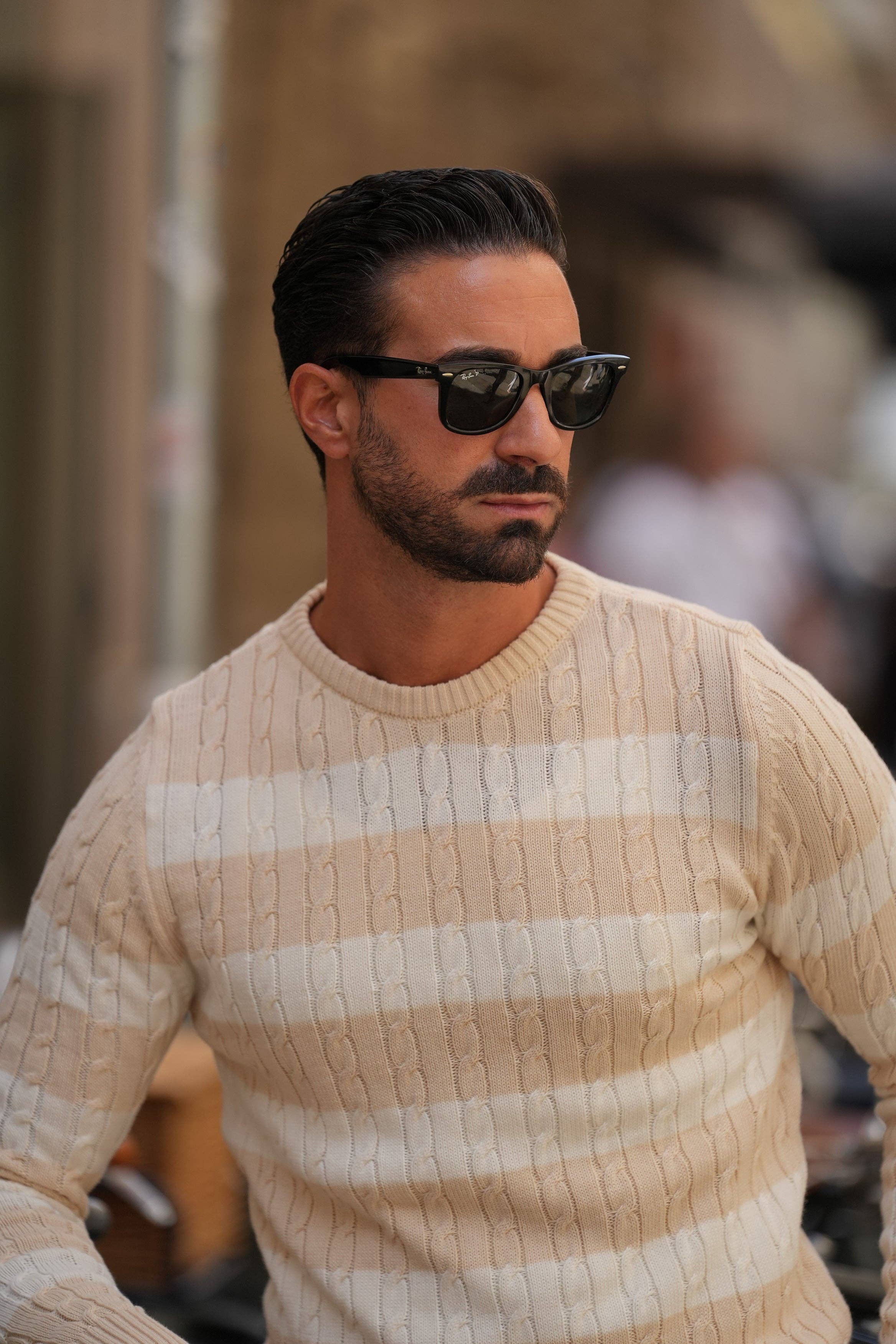 DONATO – wholesale Knitted jumper – Men′s – Cream Sweater2