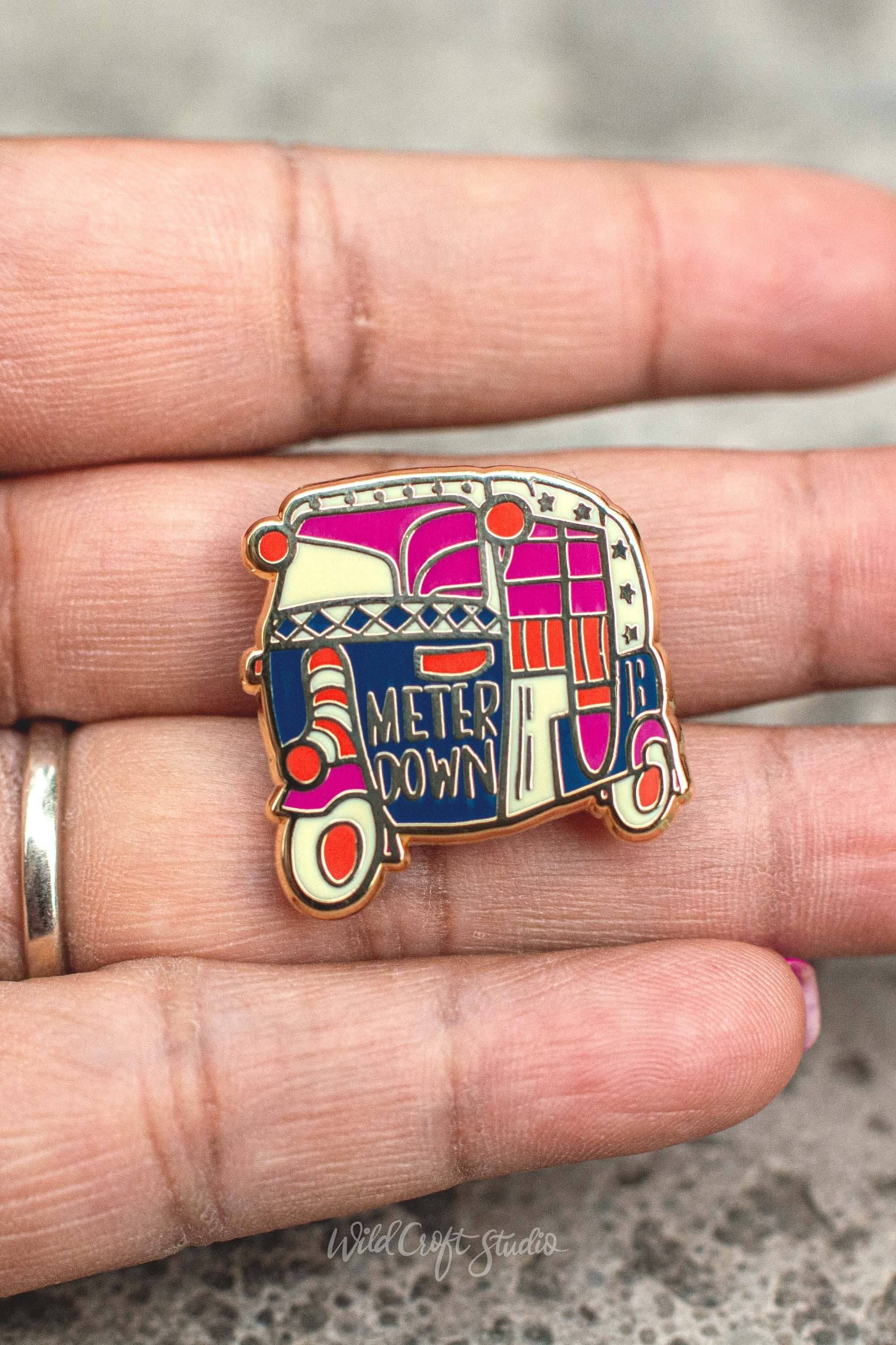 Wild Croft Studio - Wholesale Lapel Pin/Button - Auto Rickshaw Hard Enamel Pin2