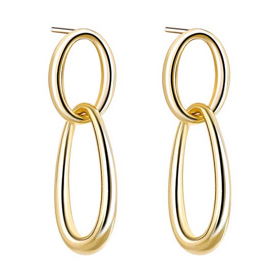 Orecchini geometrici a catena testurizzata dal design semplice in argento 925 per la vendita all'ingrosso da parte di PARAGON CAT