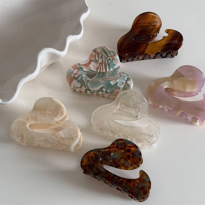 French Acetate Half-Up Hair Clip, Irregular shape_CWAHA2648 for wholesale by ACCITY