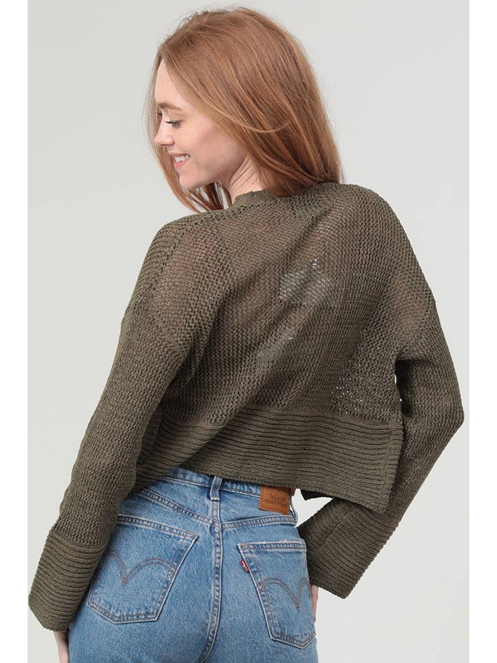 ANGIE - Wholesale Cardigan - Women's - XHS24-ASIS LIGHT WEIGHT OPEN KNIT CARDIGAN SWEATER14