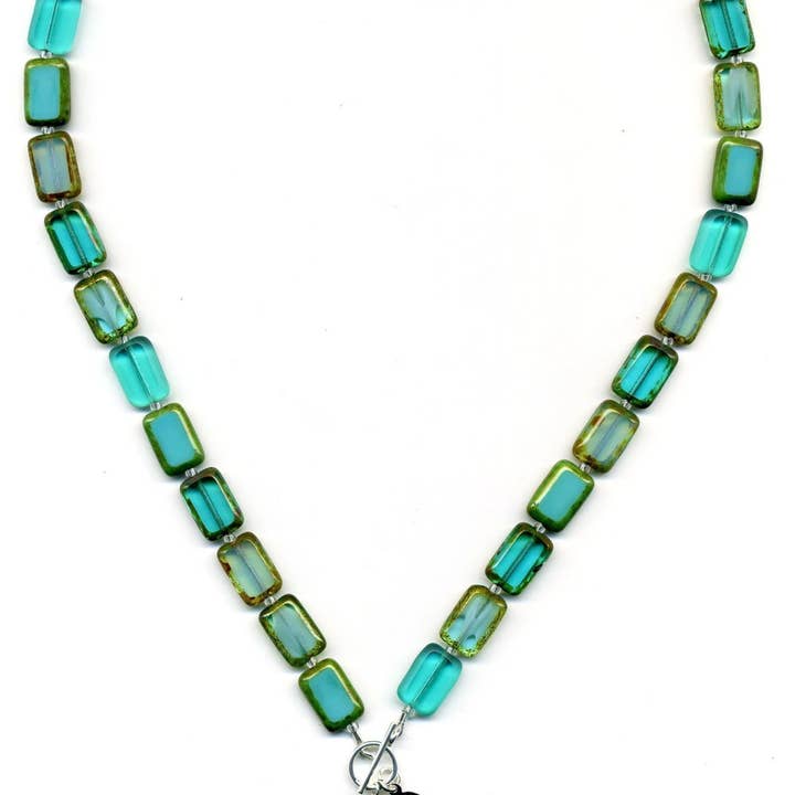 Teal Frost Mix 18" Beaded Necklace (Copy) for wholesale by Stefanie Wolf Designs