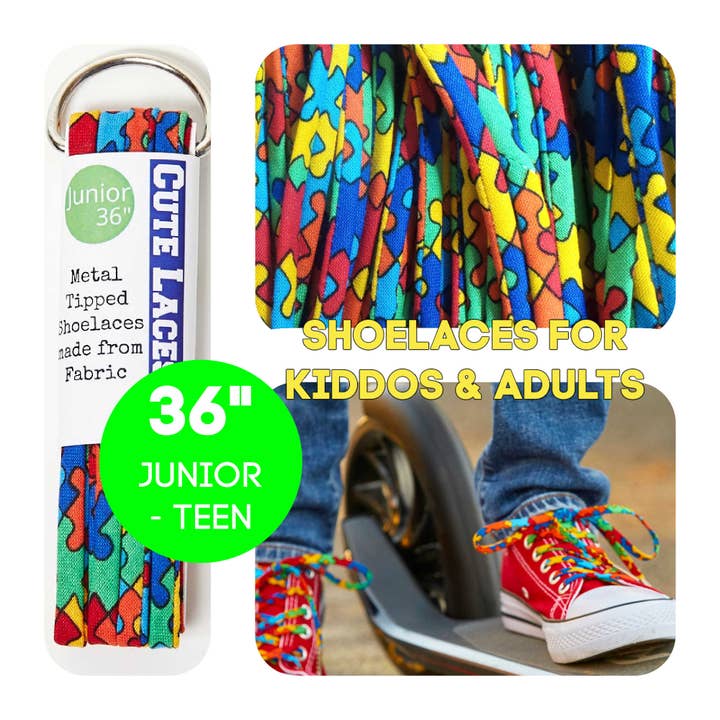 Cute Laces - Wholesale Shoelaces - Kids & Baby - Jigsaw Puzzle Cute Shoe Laces for Adults & Kids