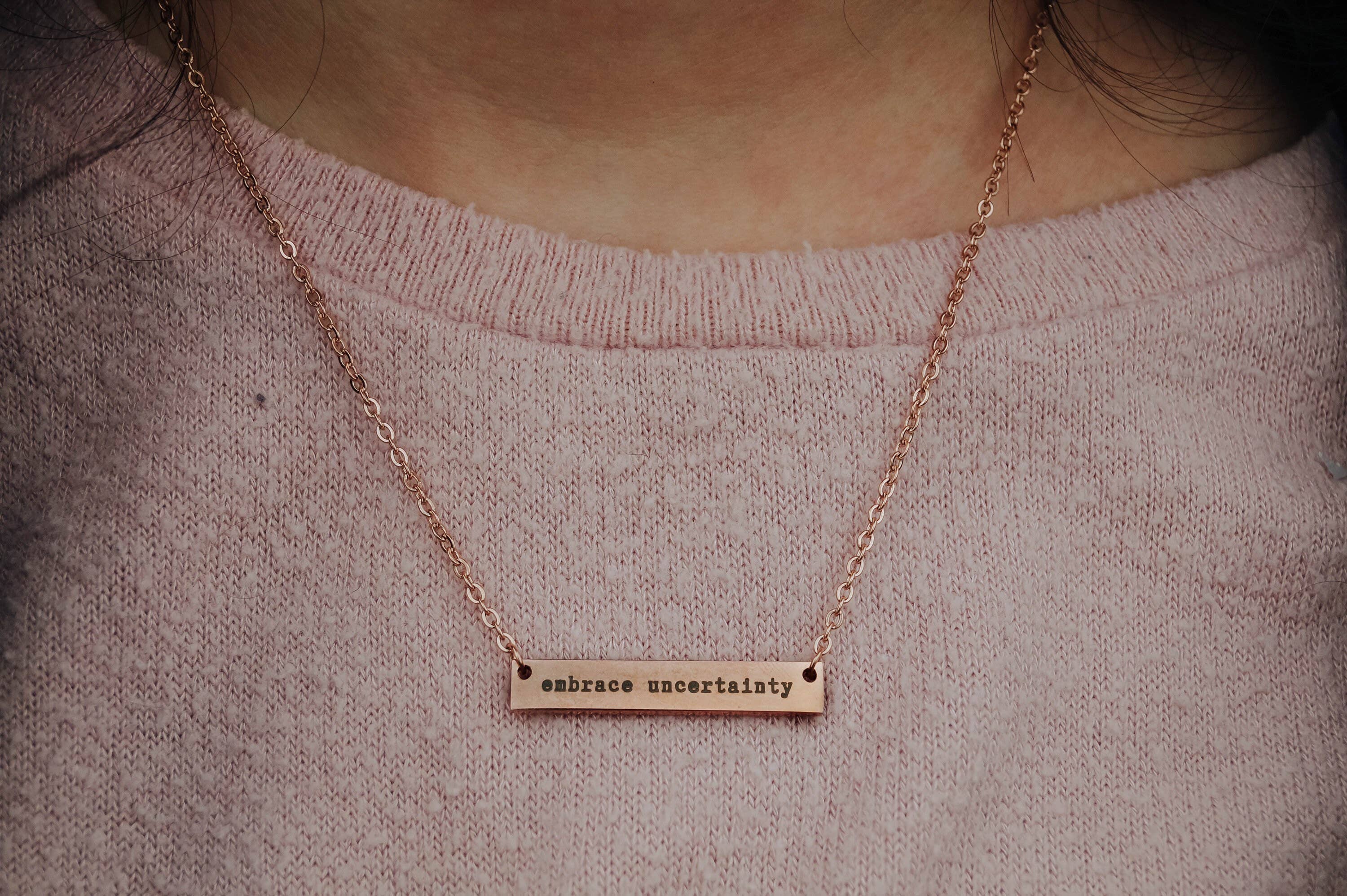 the ocdopus - Wholesale Pendant/Charm Necklace - Embrace Uncertainty Bar OCD/Anxiety/Mental Health Necklace2