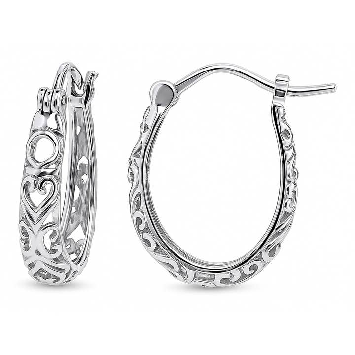 Orecchini a cerchio piccoli ovali in argento sterling BERRICLE 0,8" per la vendita all'ingrosso da parte di BERRICLE