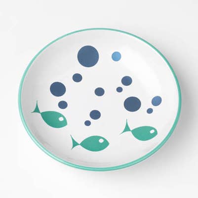 Bubble Fish Saucer Turquoise Shimmer, 2.5 Oz for wholesale by PetRageous Designs
