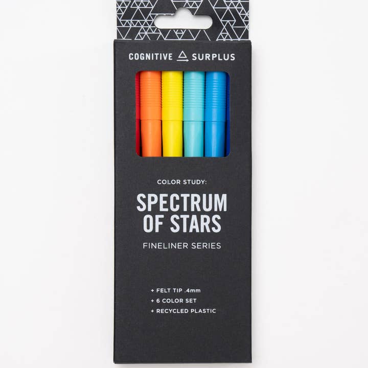 Cognitive Surplus - Wholesale Pen - Spectrum of Stars Fineliner Pens Pack (Case of 6)