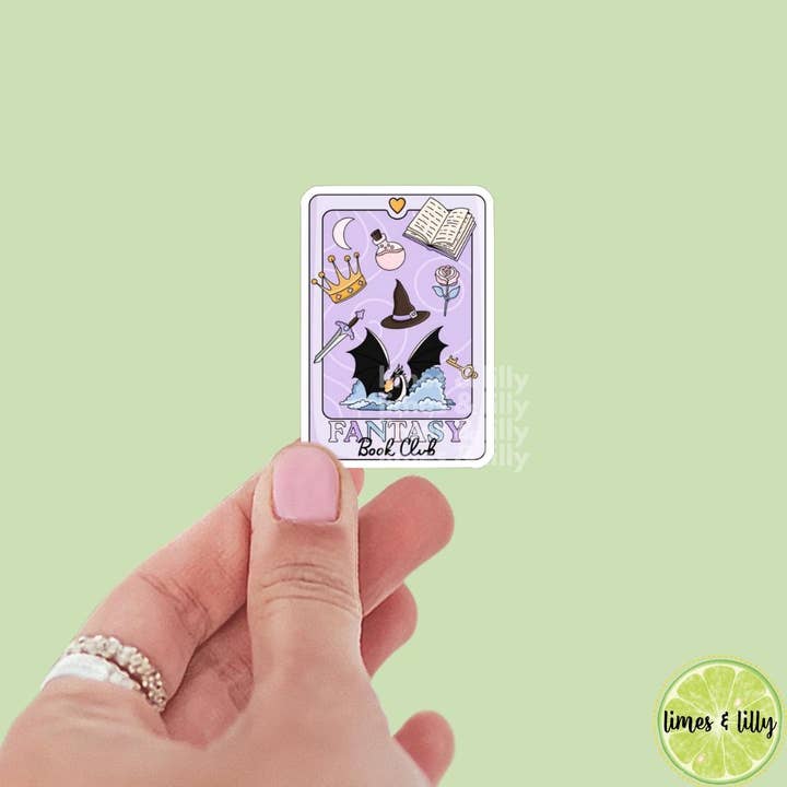 Club de Lectura de Fantasía Tarot Adhesivo de Vinilo | Romantasy | Adhesivo para Botella de Agua | Adhesivos de Libros | Adhesivos para Kindle | Amante de los Libros para venta al por mayor de Limes & Lilly