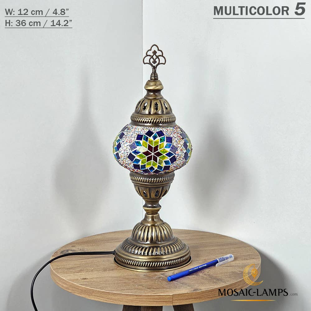 Mosaic Lamps - Vendita all'ingrosso Lampada da scrivania/d'accento - Lampada da tavolo turca a mosaico media con globo, artigianale, disponibile in 10+ colori25