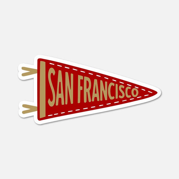 San Francisco Football Pennant Sticker for wholesale by Footnotes