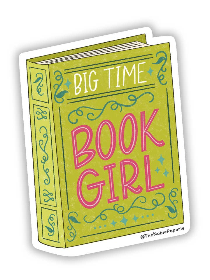 Pegatina Big Time Book Girl | Book Lover Bookish Bookshop para venta al por mayor de The Noble Paperie