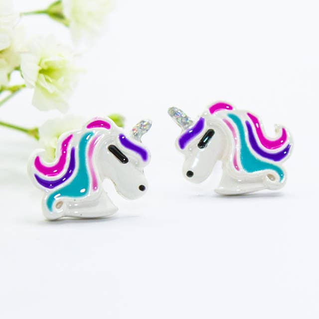 Orecchini a bottone con unicorno per la vendita all'ingrosso da parte di EarSense Earrings
