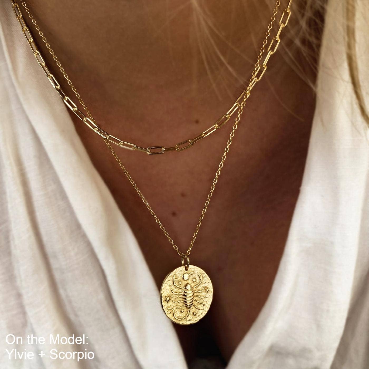 Love Local Jewelry - Vente Colliers à pendentif - Collier pendentif Scorpion en or 18 carats et argent 9255