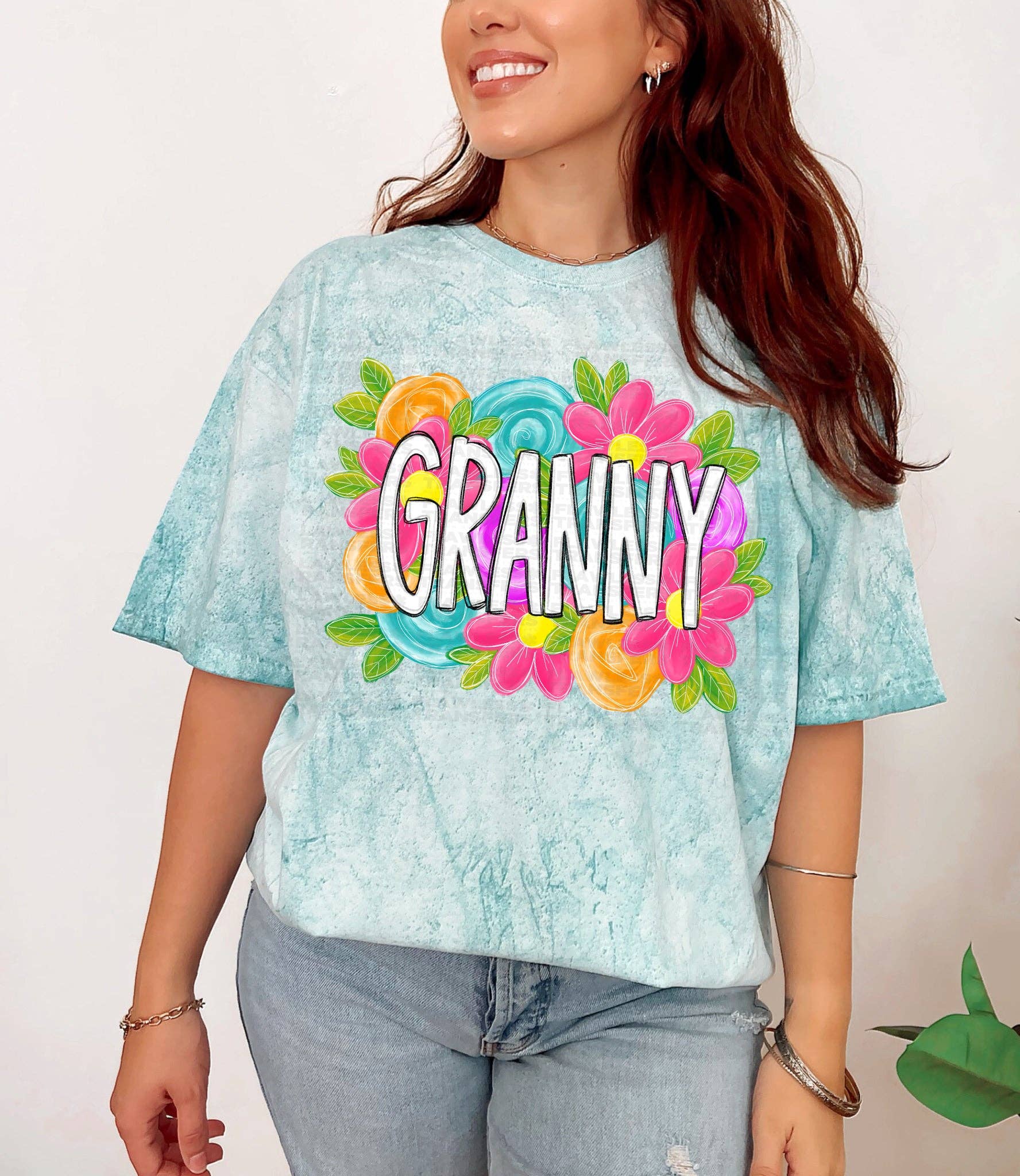 Flawless Transfers - Vente Transfert pour sublimation - Granny Bright Floral Transfert DTF0