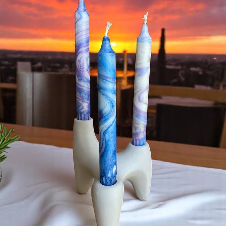 Kupkup HB. - Fi Design Studio Co. - Wholesale Pillar candle - Marbled Light | Velvet Dusk | 2.3x20 cm12