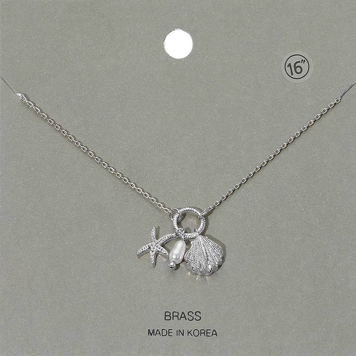 Sensibling Corp. - Wholesale Pendant/charm necklace - Seashell Starfish Pearl Pendant Necklace3
