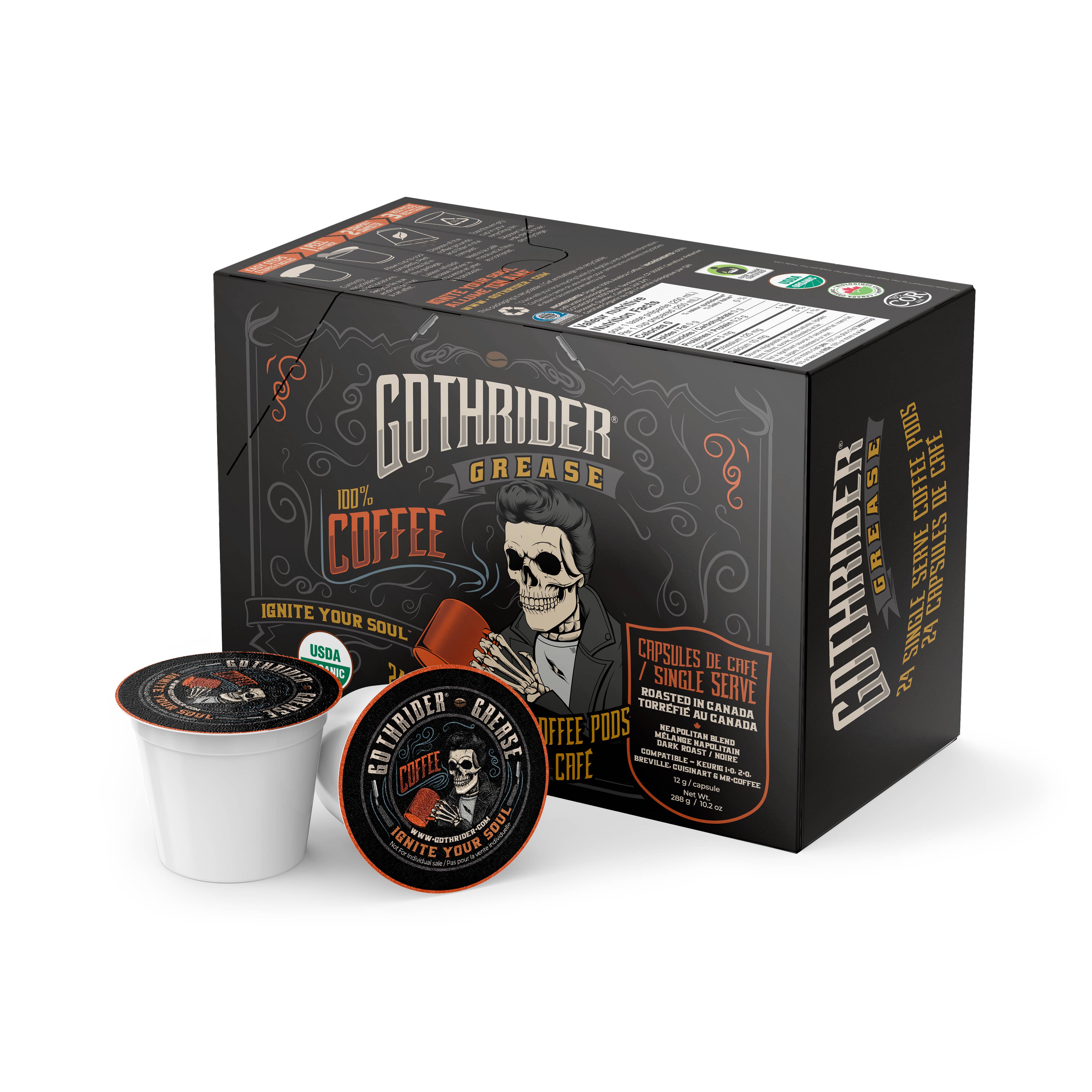 GothRider - Vente Café moulu - Tasses à café GothRider Grease