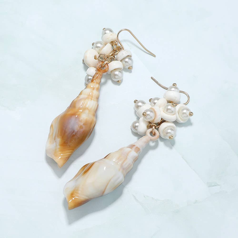 Sensibling Corp. - Wholesale Dangle Earrings - Miter Shell Dangle Earrings