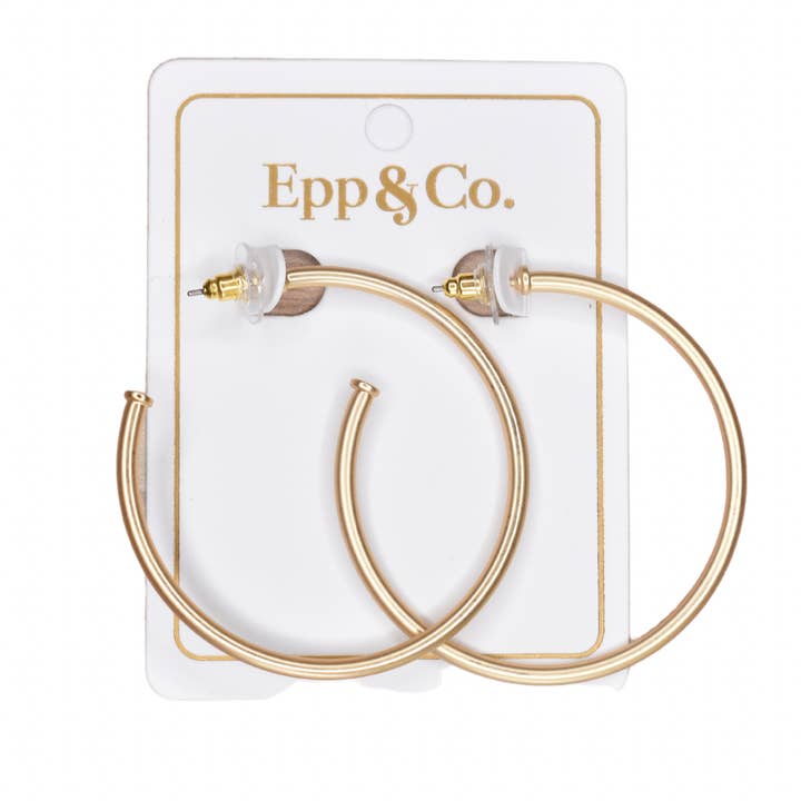 Epp and Co - Wholesale Hoop Earrings - Matte Gold Skinny Hoop
