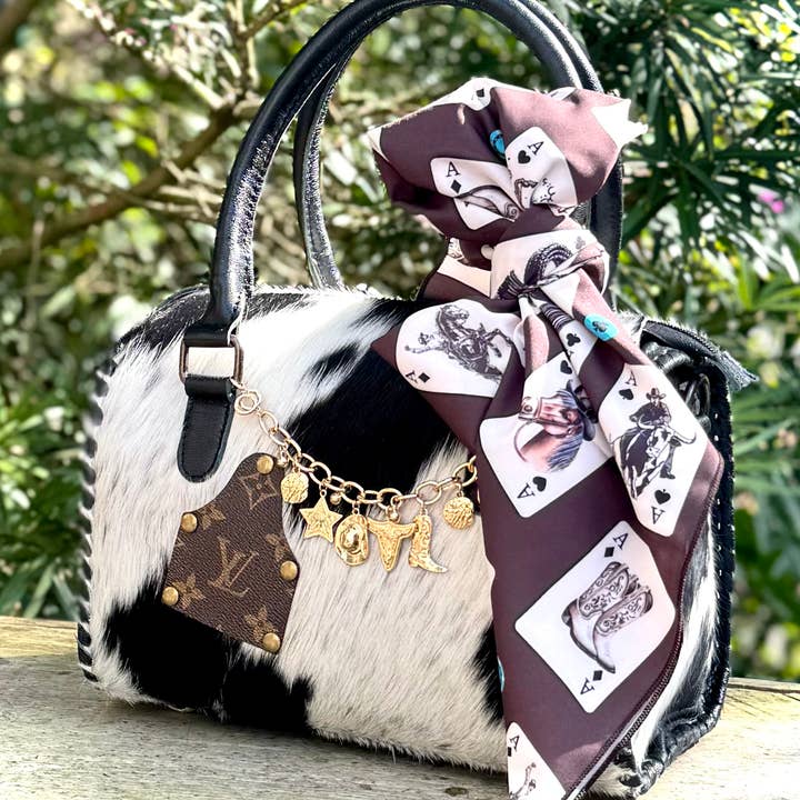 Upcycled LV Cowhide Leather Speedy Bag Western Rodeo NFR for wholesale by Southern Junkie Gypsy Boutique