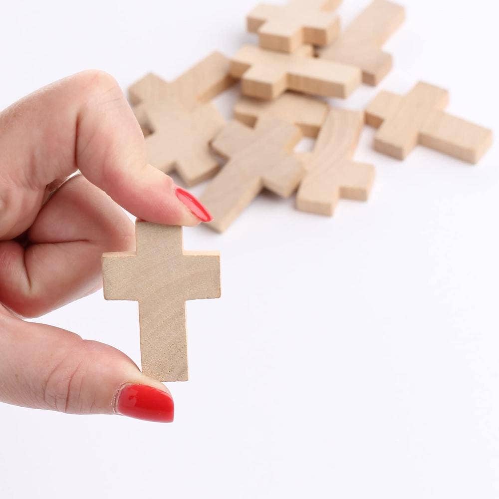 Factory Direct Craft - Wholesale Cutouts - 1-1/4" x 1-1/2"  Mini Wood Crosses - Pack of 10 Wooden Cross0