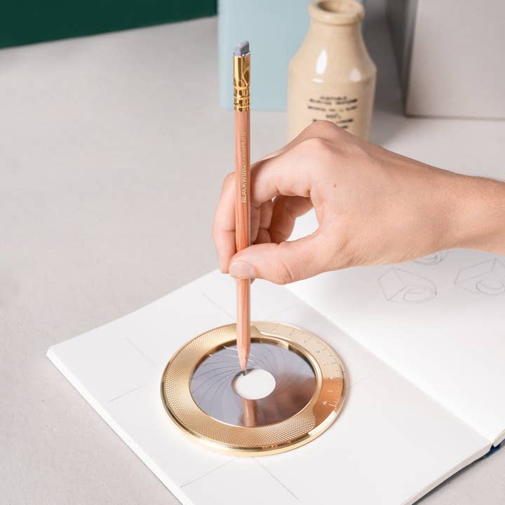 Makers Cabinet - Wholesale Stencil/Craft Die - IRIS - Solid Brass and Steel Aperture Drawing Compass