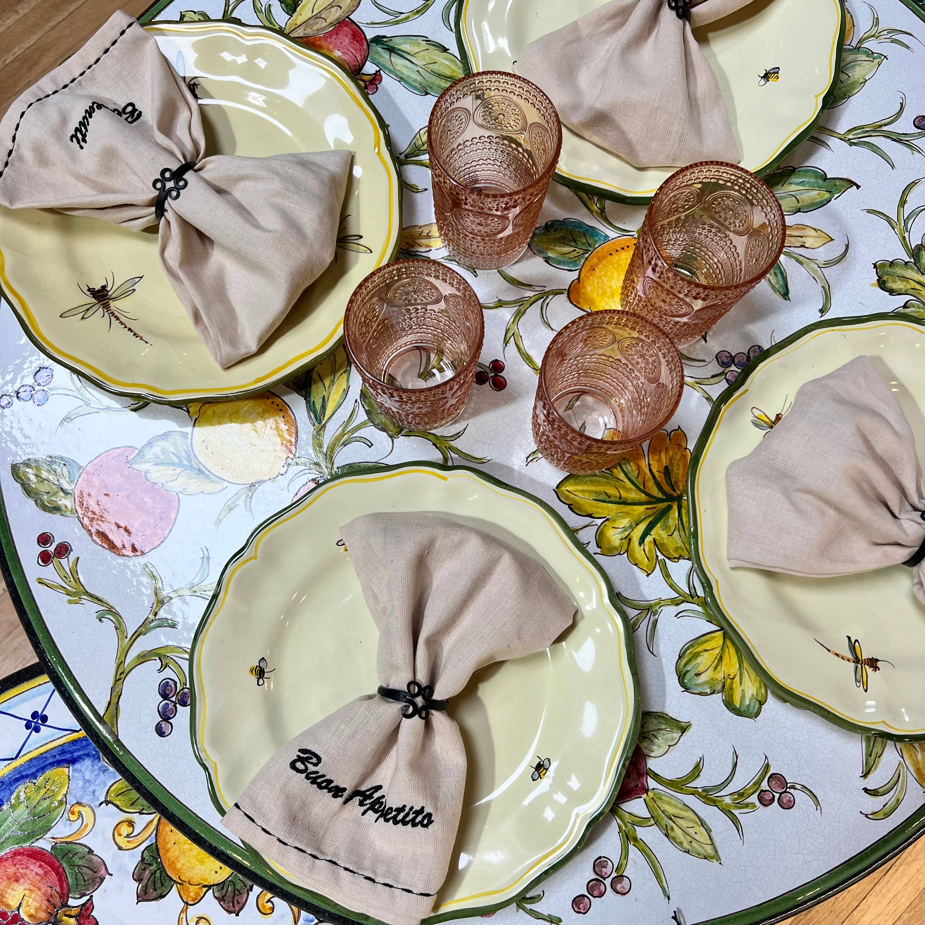 Jump That Moon – wholesale Dinner & cloth napkin – Buon Appetito Embroidered Napkin2