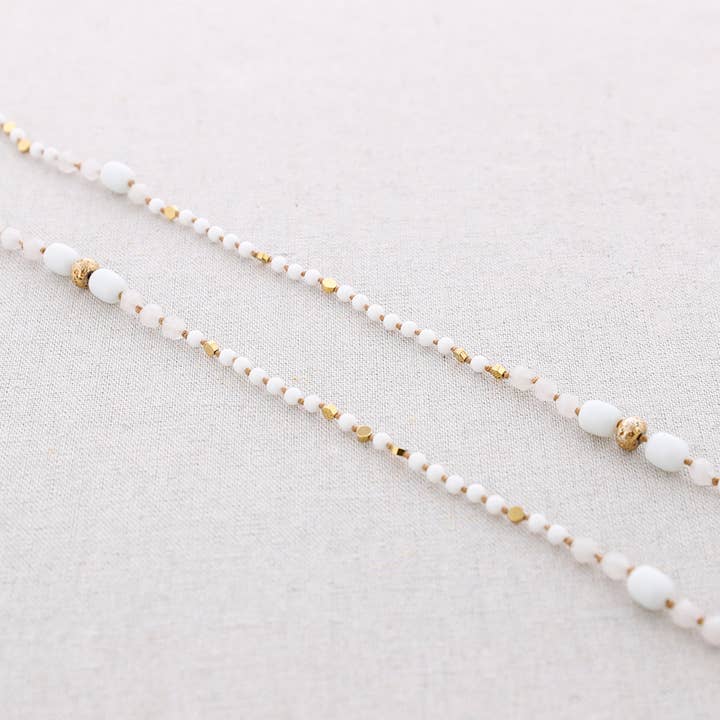 La Cuerda De Sol - Wholesale Beaded/Pearl Necklace - Long Steel Stone Necklace