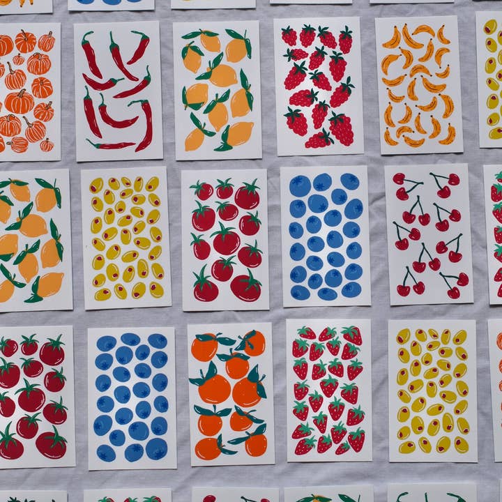 By The People Ltd – wholesale Art print – Fruit & Veg Mystery Mini Print Pack1