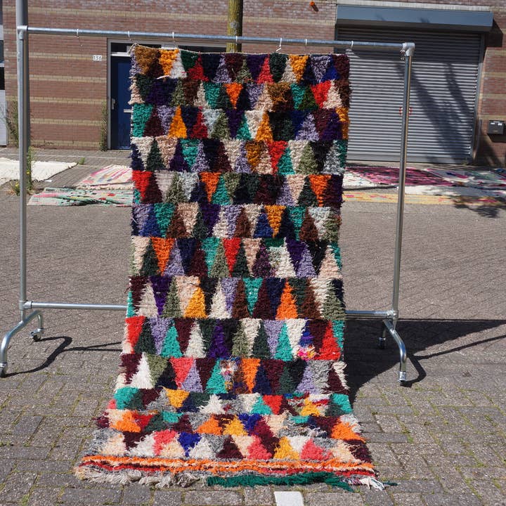 Farverig Boucherwite uld & garn tæppe for engroshandel hos Daridecoo