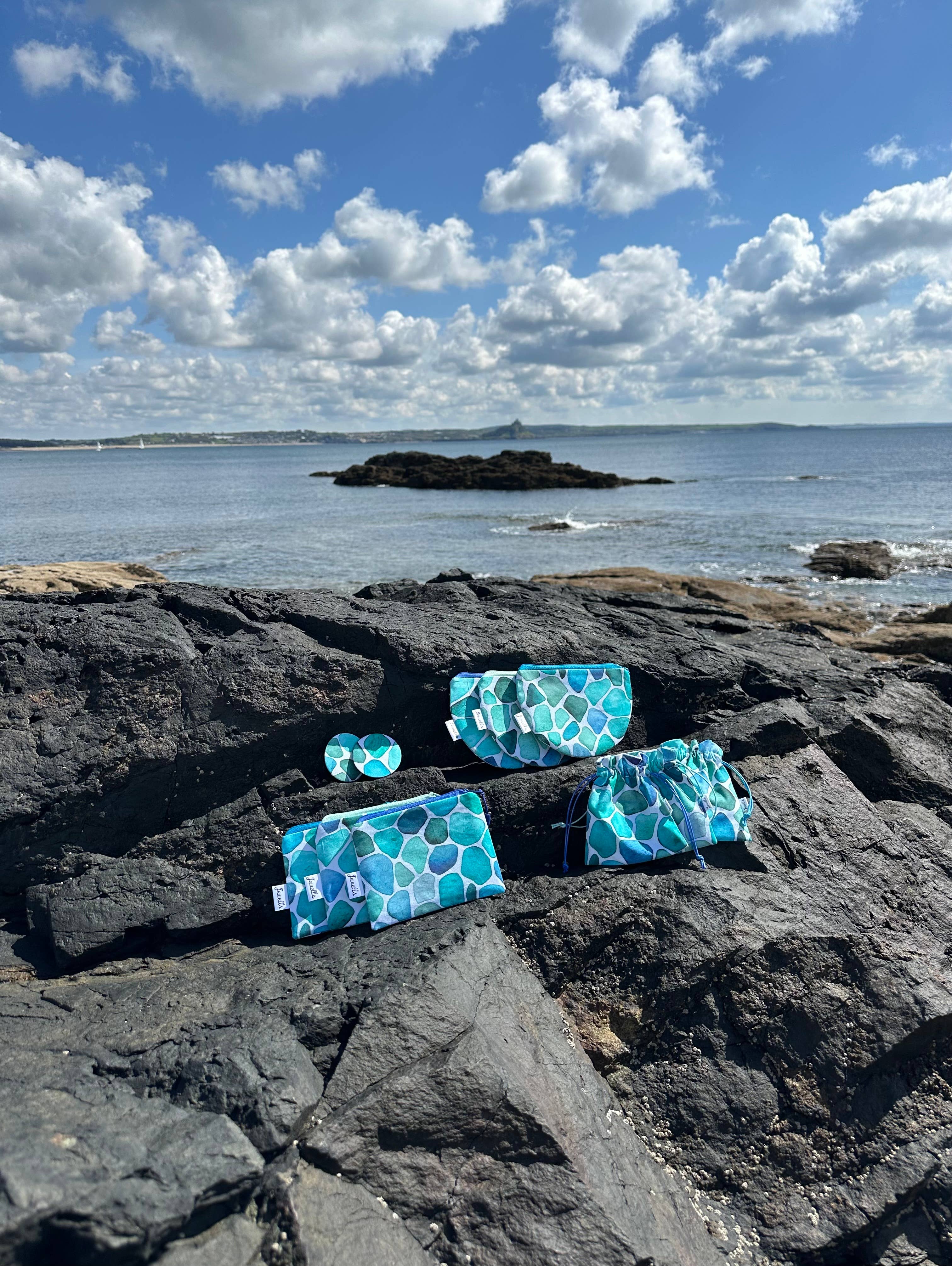 Jewells - Vente Pochette – femme - Sac de collecte de plage en tissu Sea Glass6