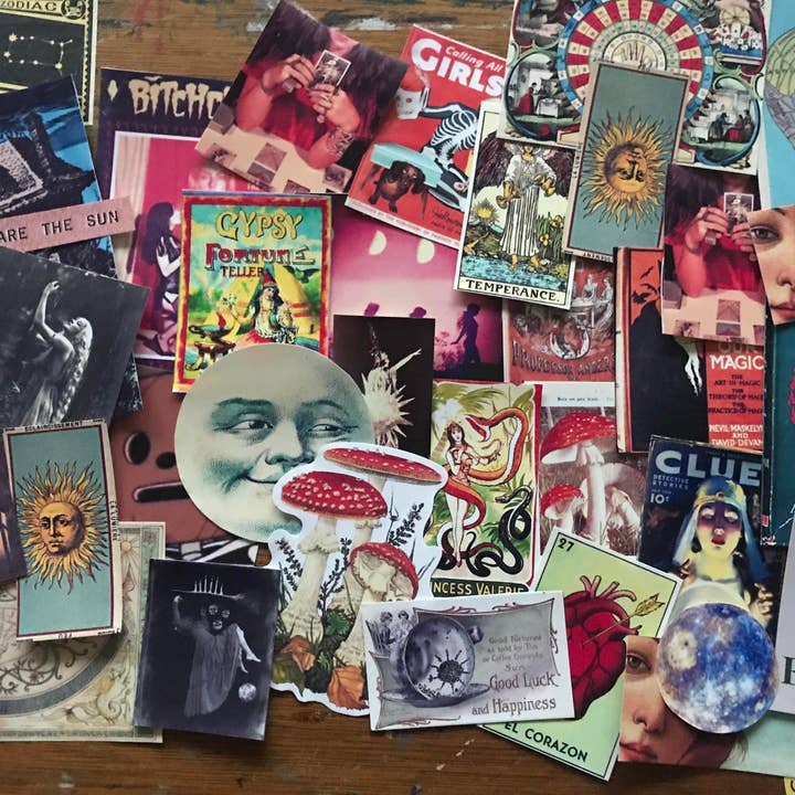 lotusleafaltars ā wholesale Sticker ā Vintage Witchy Themed 12PCS Sticker Packs, Celestial, Magic1