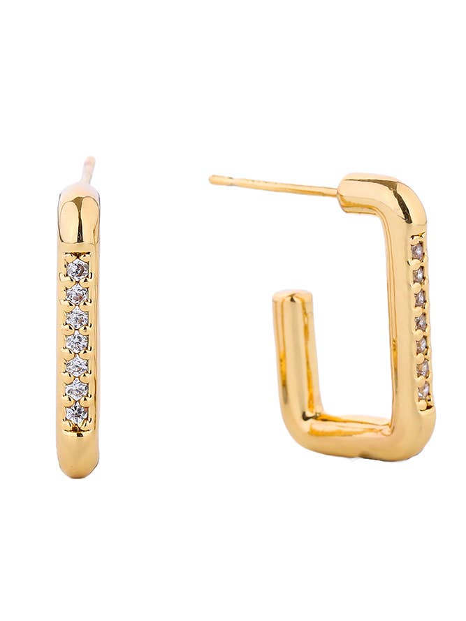 14K Dipped Post Cz Paved for wholesale by Hana