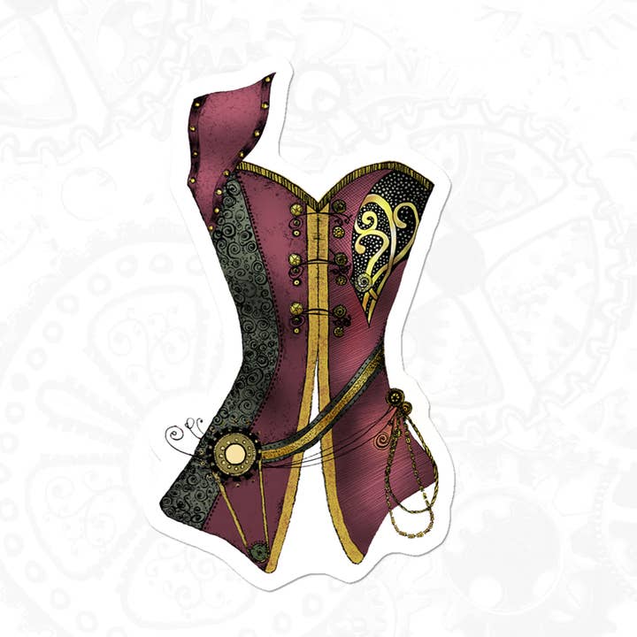 Autocollant de corset Steampunk, corset victorien, autocollant de lingerie pour la vente par Katekreates