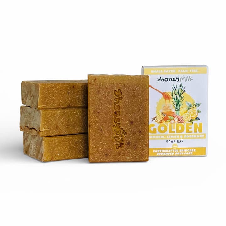 GOLDEN (Lemon, Honey & Turmeric) (Brightening) Bar Soap for wholesale by HoneyMilk