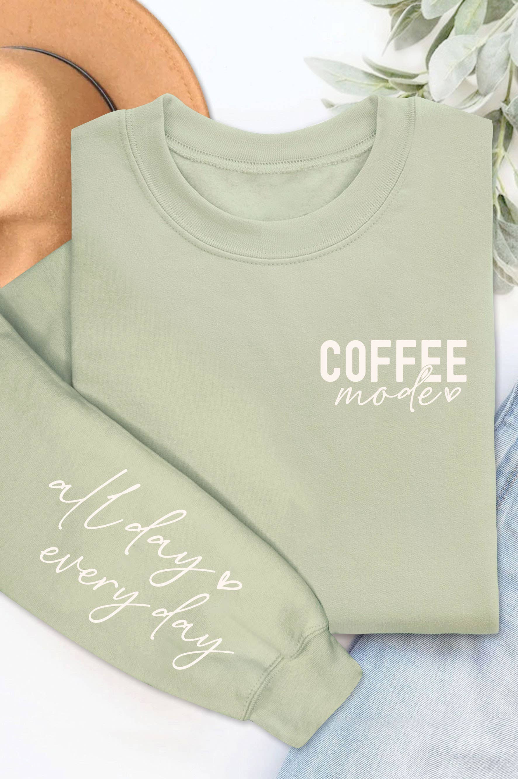 Rustee Clothing - Wholesale Graphic Sweatshirt - Women's - COFFEE MODE GRAPHIC BRUSHED SWEATSHIRTS4