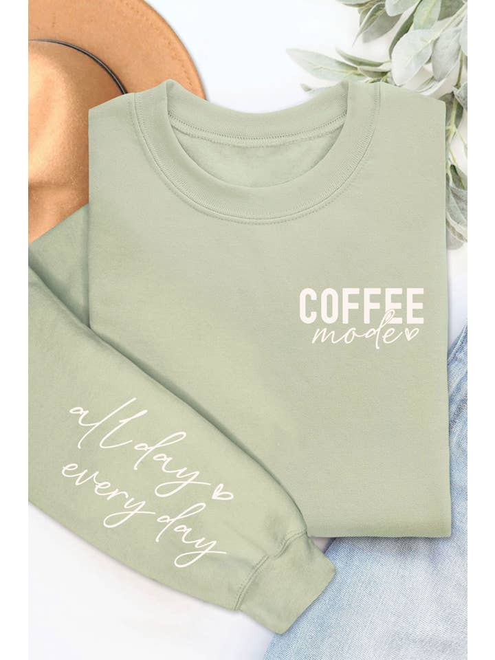 Rustee Clothing - Wholesale Graphic Sweatshirt - Women's - COFFEE MODE GRAPHIC BRUSHED SWEATSHIRTS4
