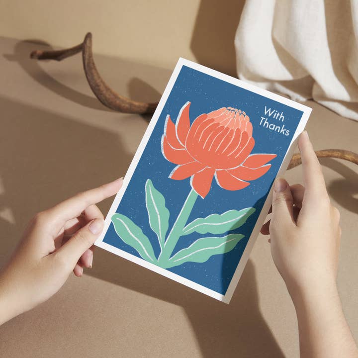 Paper Station - Wholesale Everyday greeting card - Waratah Print Card2