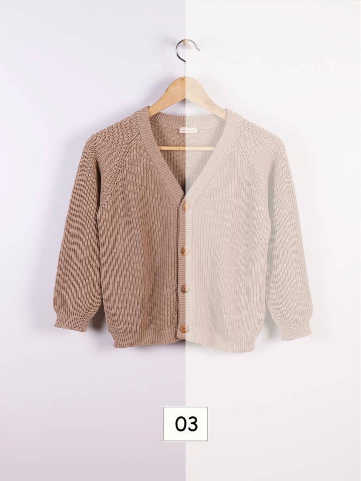 Cardigan knitted in organic cotton (child) | MATCHY-MATCHY FAMILY for wholesale by Wedoble: sustainable children's fashion