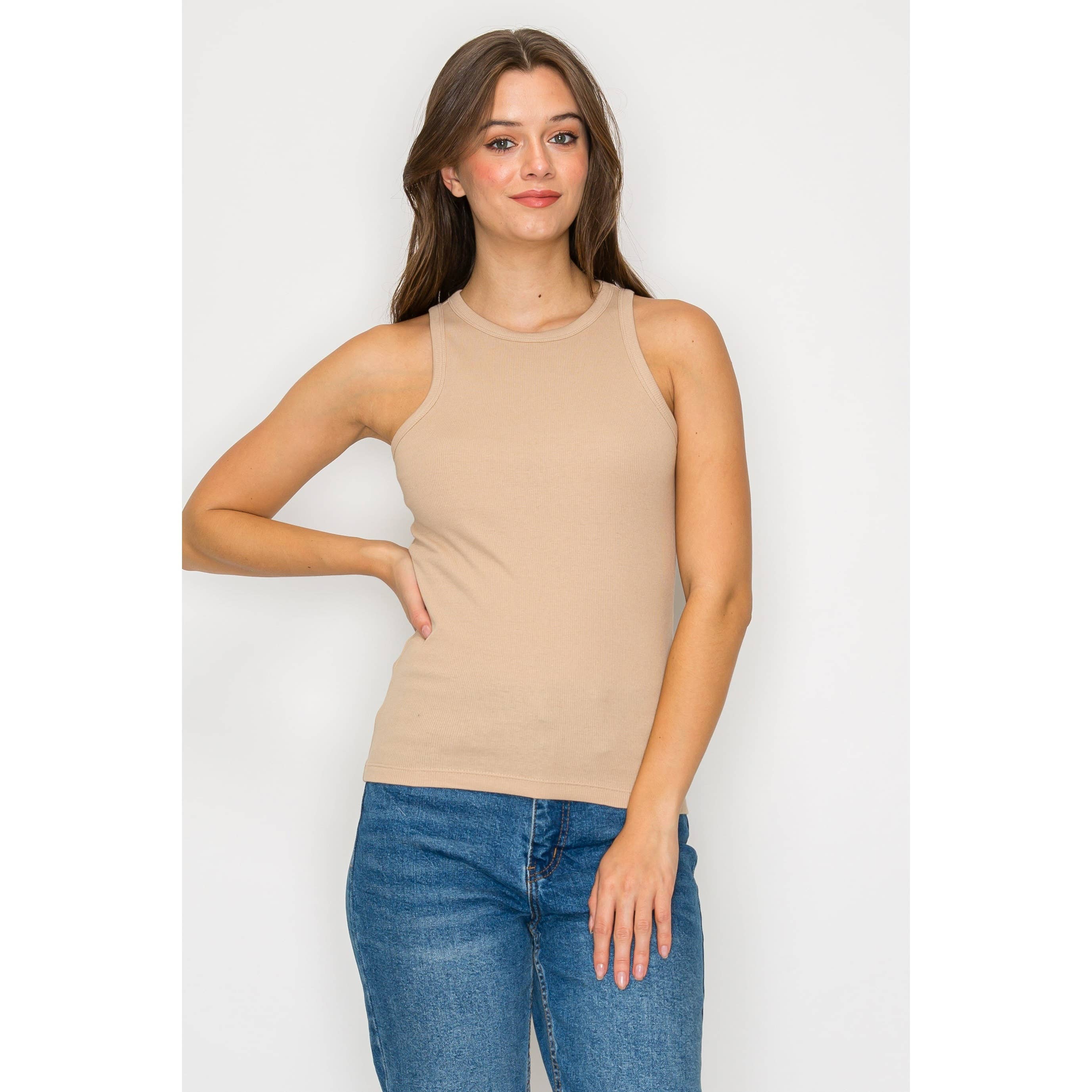 Timeless – wholesale Tank top – Women′s – High Neck Ribbed Tank Top8