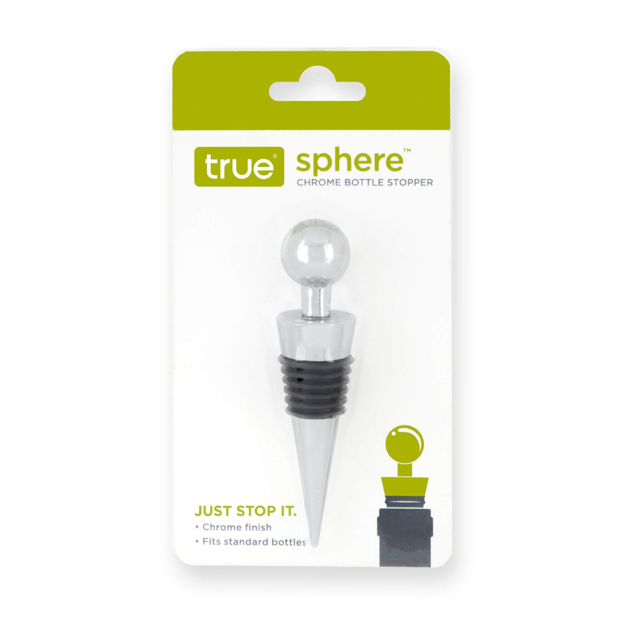 TRUE - Wholesale Wine Stopper - Sphere Chrome Plated Zinc and Rubber Wine Bottle Stopper1