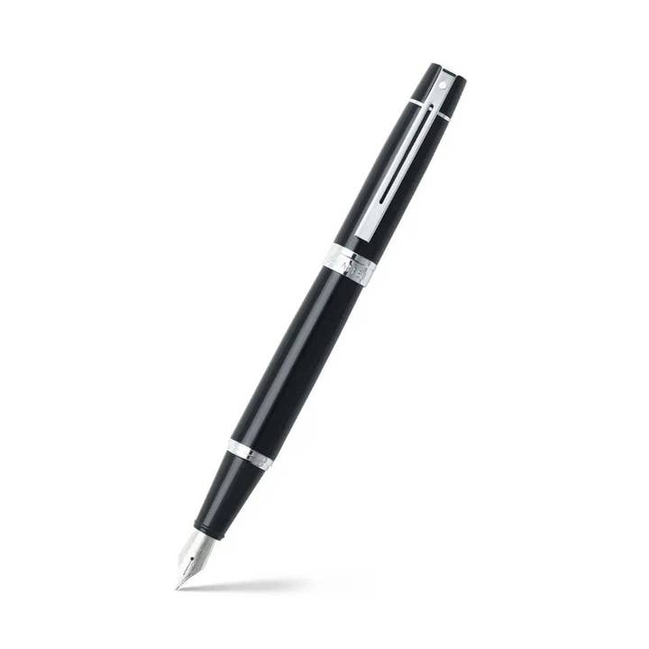 Sheaffer 300 Glossy Black Fountain Pen With Chrome Trims - Medium for wholesale by Sheaffer Pens