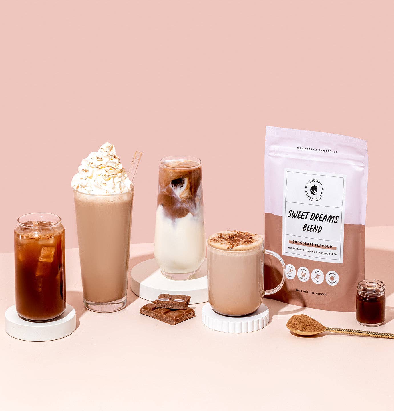 Unicorn Superfoods - Wholesale Proteïne/superfoodpoeder - Sweet Dreams Mix - Kalmerende Chocoladedrank voor Rustige Slaap2