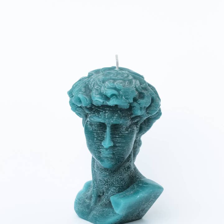 Agora Home DECO – Engroshandel Gavelys – Turkis David Græsk Hovedlys - Romersk Buste Figur