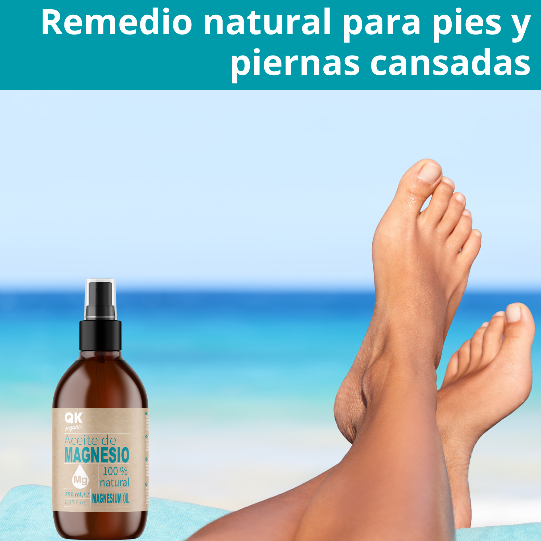 Qknatur - Wholesale Pain Relief Spray/Cream - 100% Pure Magnesium Oil, BIO Certified - 250ml1