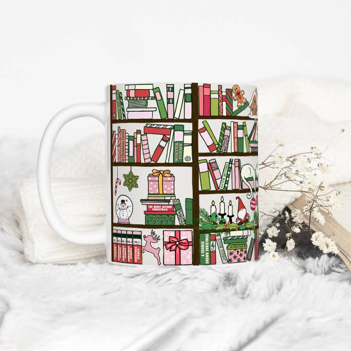 Loftipop - Wholesale Coffee Mug - Bookish Christmas Library Mug, Book Lover Holiday Gifts